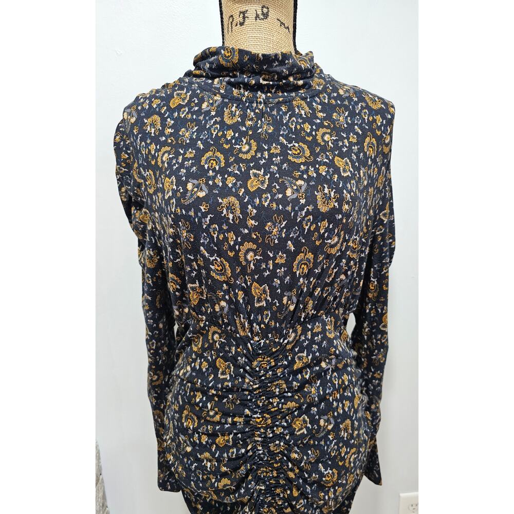 Veronica Beard Greta Dress, Ruched Bottom, Sexy,  Black -Multi Color Sz L - Picture 11 of 15